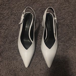 Zara Shoes - White pointy toed sling backs Zara Shoes - White pointy toed sling backs